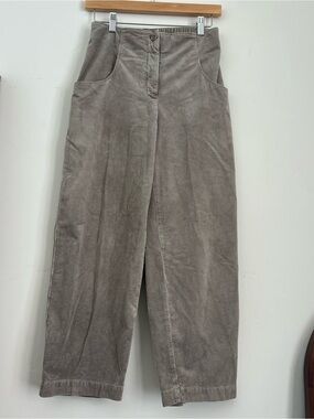 OSKA Grey Corduroy Barrel Leg Balloon Pants Trousers Size 0 Lagenlook